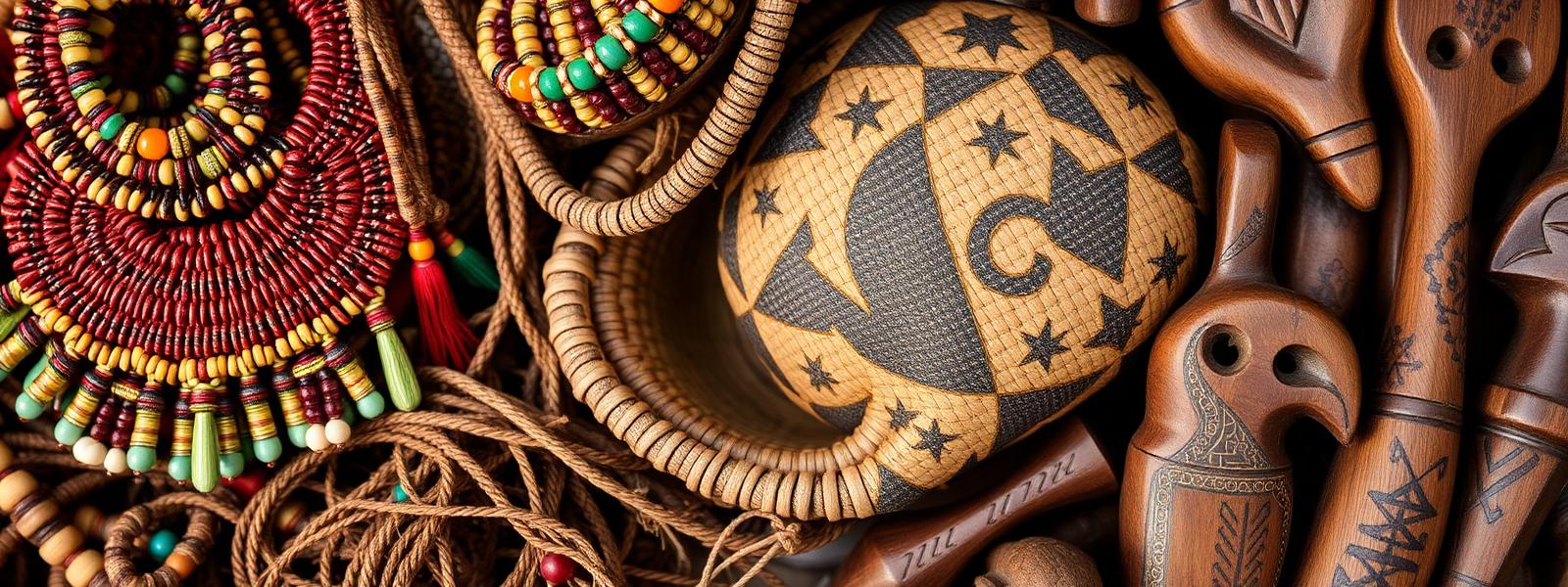 Traditional South African crafts, beadwork, and carvings